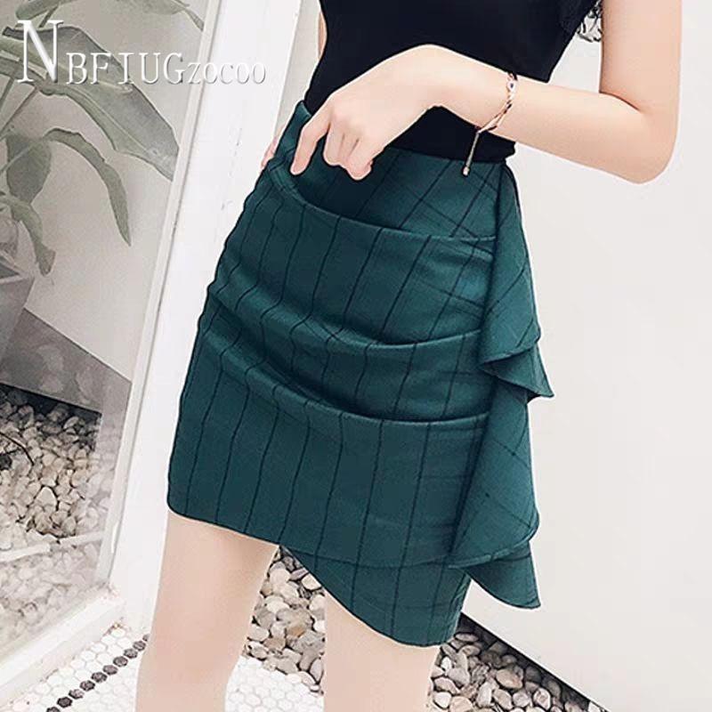 

Skirts Ruffles Summer Women Skirt 2021 Sexy High Waist Slim Irregular Female