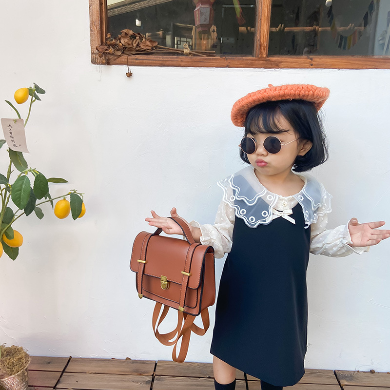 

PU Kid Mini Backpacks Kindergarten School Bags Children Fashion Backpack for Girls Leisure Toddler School Bag, Brown