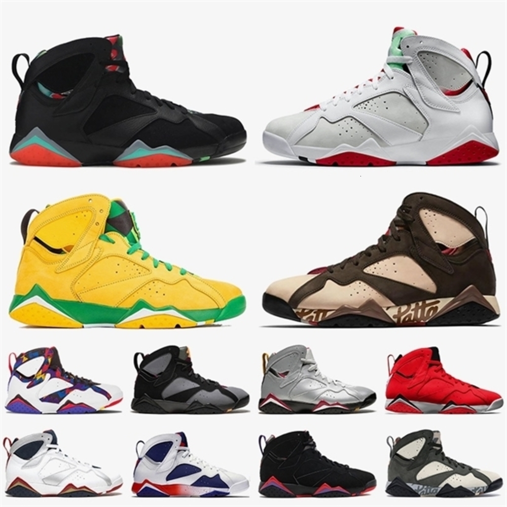 

Top quality women mens JUMPMAN  7s basketball shoes Retro Hare Barcelon Nights Patta Oregon Ducks shoes GMP Ray Allen trainers sn, Black