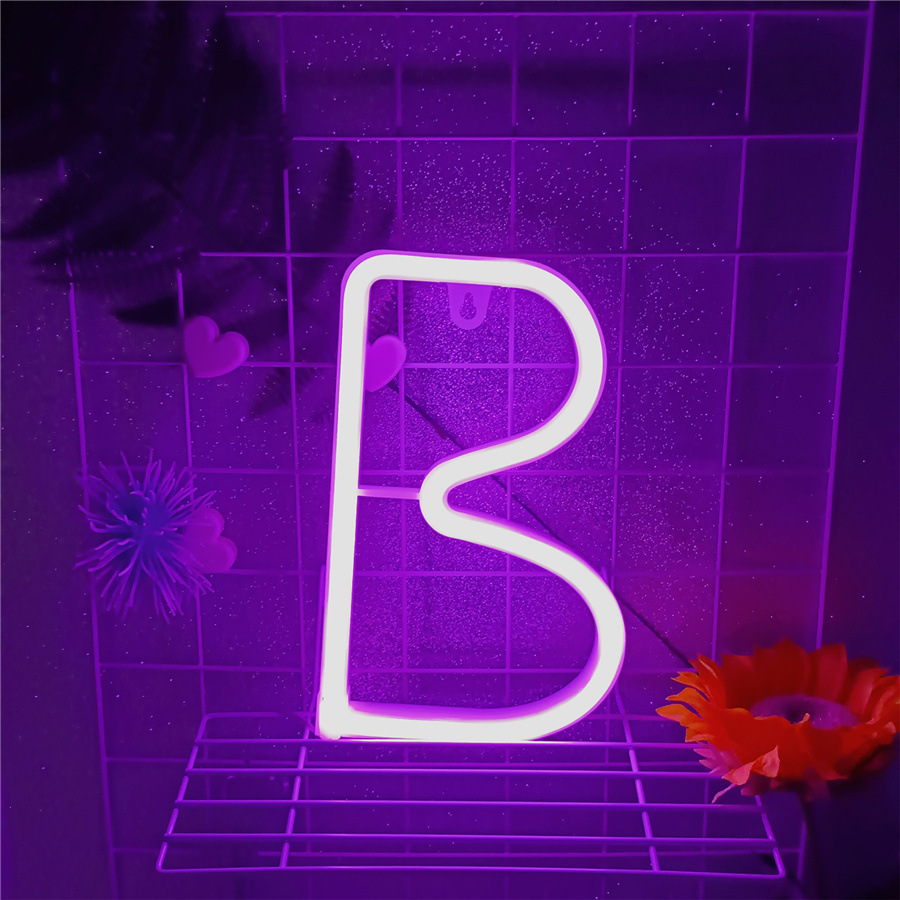 

Night Light Neon Sign Lamp 26 Letters Number Color For Birthday Wedding Party Bedroom Wall Hanging Decor Holiday Lighting