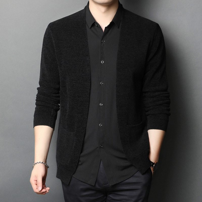 

knit sweater 2021 men's coat casual two piece set, White;black