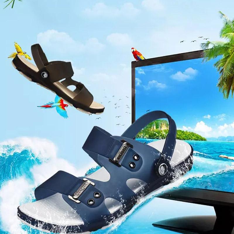 

Sandals Men Casual Anti-slip Wear-resistant Fast Dry Breathable Shoes For Summer, Black