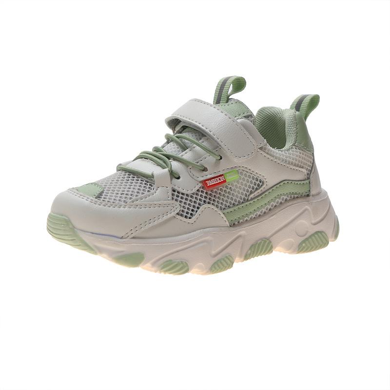 

Fashion Summer Children's Air Mesh Sneakers Casual Net Fabric Breathable Soft Sports Shoes For Medium Big Girls Boys Kids Flats, Black;red