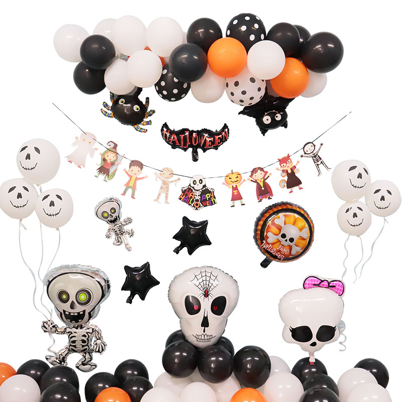 

halloween skull pumpkin ghost spider pattern balloon party decoration novel festive atmosphere