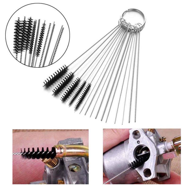 

Vehicle Carburetor Carbon Dirt Brush Jet Motorcycle Cleaner Tool Kit 10x Cleaning Needles With 5x Brushes Car Cleans Tools Parts