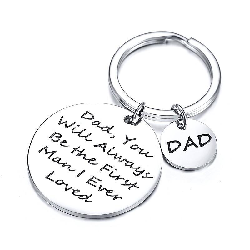 

Keychains Personalized Dad Keychain Stainless Steel Silver Tone Wedding Day You Will Always Be The First Man I Ever Loved