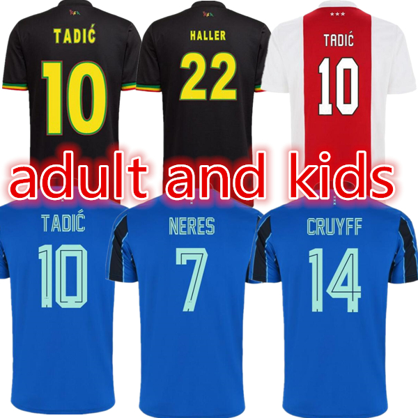

amsterdam jerseys 2021 2022 KUDUS ANTONY BLIND PROMES TADIC NERES CRUYFF 21 22 men + kids kit soccer football shirt home away blue third black, Black;yellow