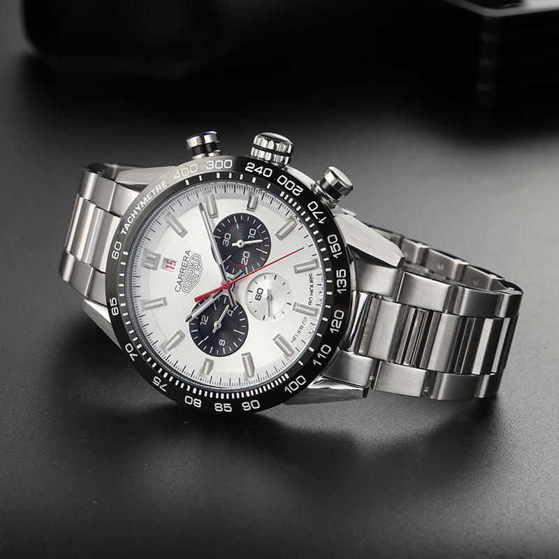 

Wristwatches OUPAI 2021 Arrival Chronograph Function Automatic Watch Men Tag Carrera Design Sports Racing Ceramic Bezel Steels, Classic