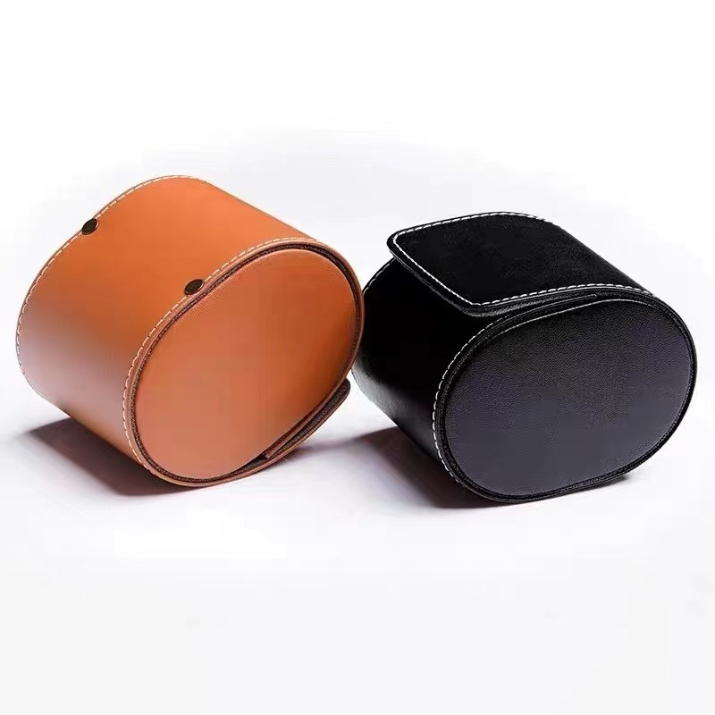 

2021 Wholesale Watch top Leather Boxes Men's Women's Mechanical Quartz Explosion-proof Protective accessories case, Black;blue