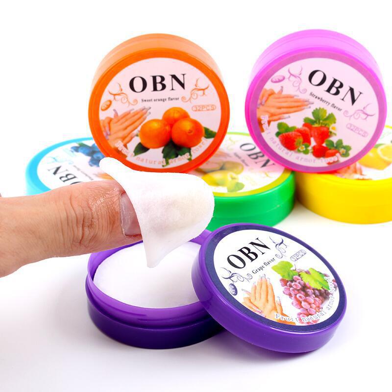 

Nail Polish Remover Cotton Pads Wipes Fruit Flavors One-off Portable Bottle