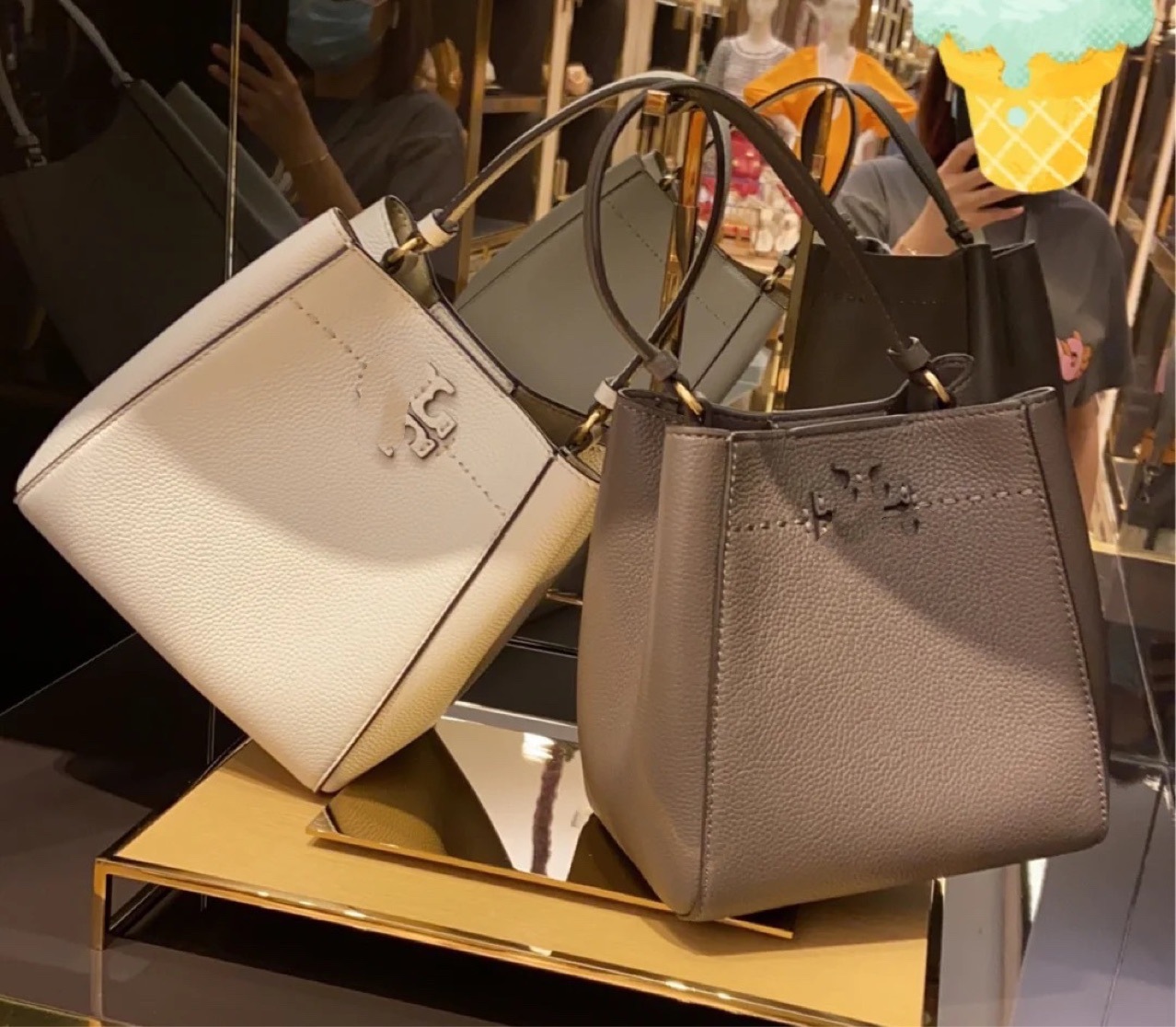 

TB small bucket women's hand messenger bag top leather high quality Guangzhou