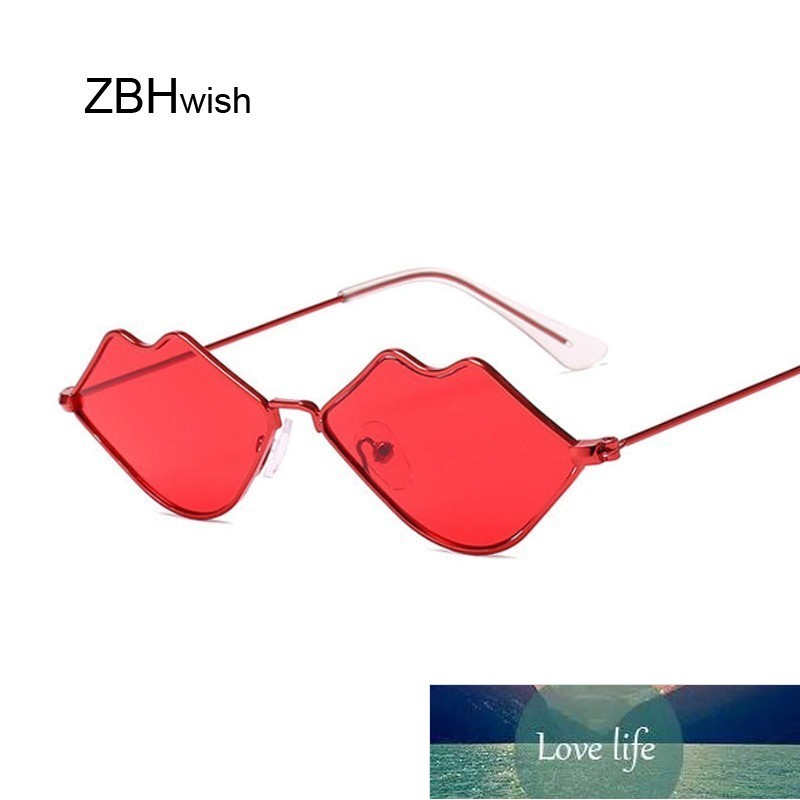 

New Fashion Lip Sunglasses Women Luxury Brand Designer Sexy Ladies Red Metal Sun Glasses Hot High Quality Mirror Shades
