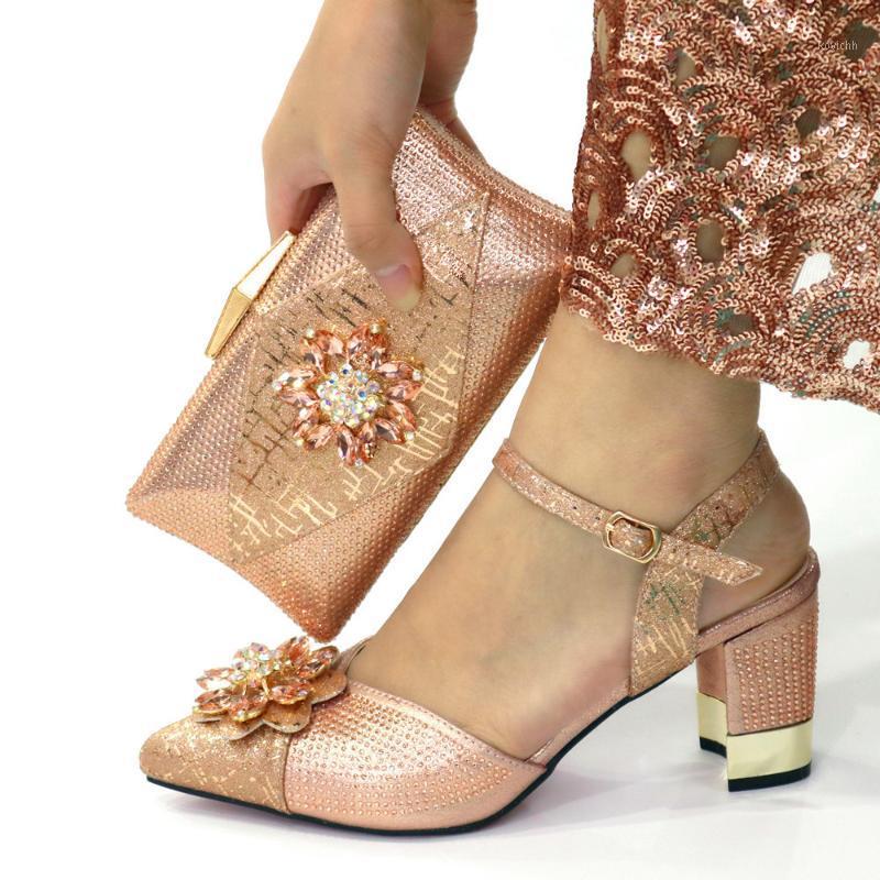 

Peach Italian Shoes With Matching Bag Set In Wedding Party Nigerian And Women For Dress