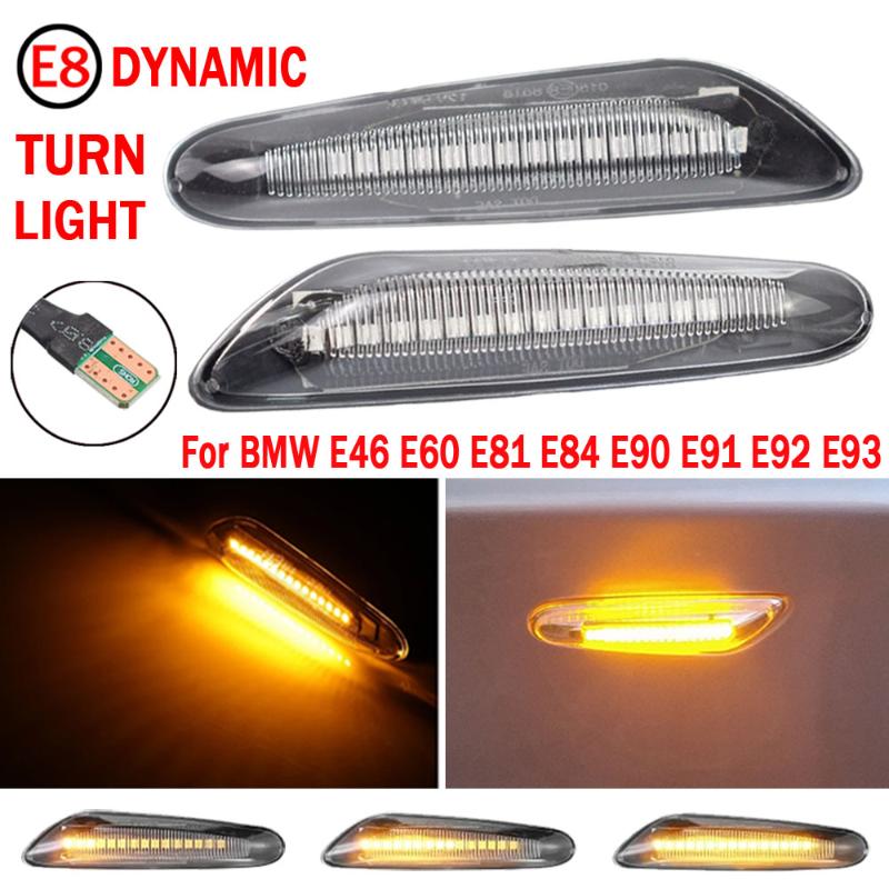 

Emergency Lights 2 Pieces Led Dynamic Side Marker Turn Signal Light Indicator Blinker Lamp For E90 E91 E92 E93 E60 E87 E82 E46