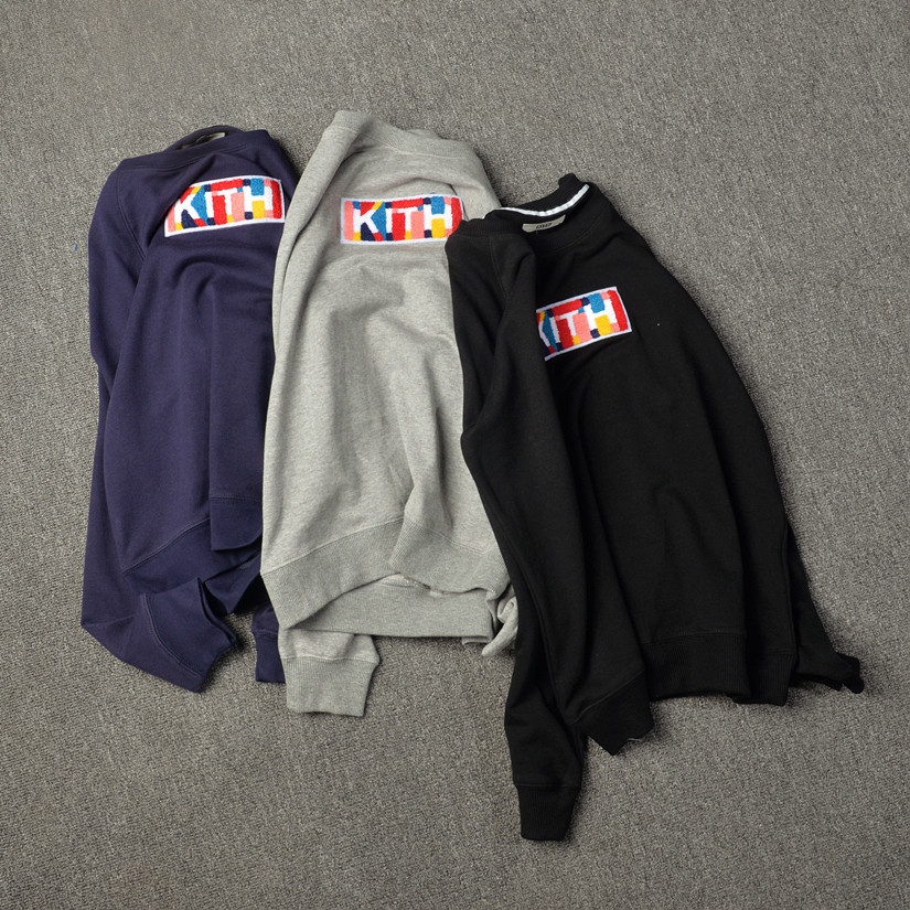 

Brand KITH Logo Mens Hoodie Designer pullover Fashion Hoodies Men Women Sport letter embroidery Sweatshirt Streetwear S-XL Thick Hooded Pull, Black