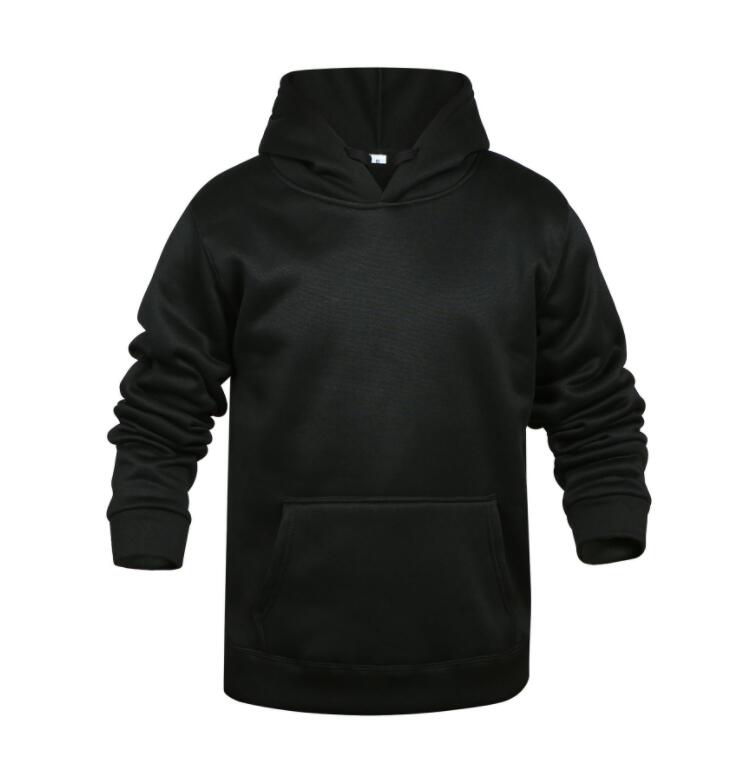 

Men's long-sleeved fashion wool hooded hoodie sports leisure, Black