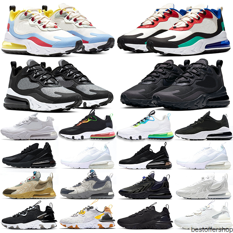 

270 React Vision Men Women Shoes mens trainers Cactus Trails Triple Black white Bauhaus Optical Worldwide Sports Sneaker Size 5.5-11