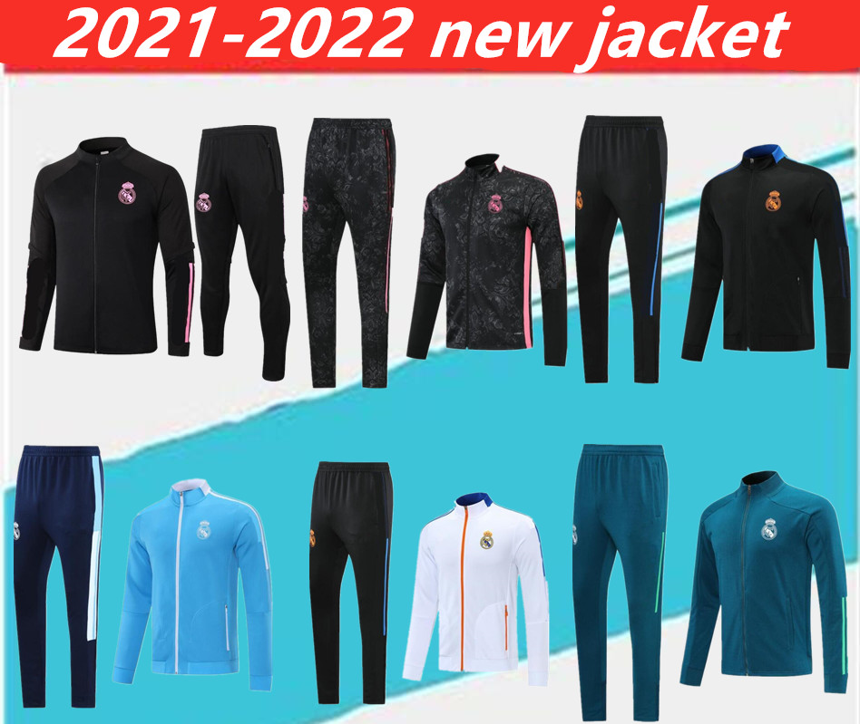 

2021 2022 Real Madrid soccer Training suit Jacket 21/22 camiseta de futbol HAZARD BENZEMA MODRIC Jogging football Tracksuit., Multi