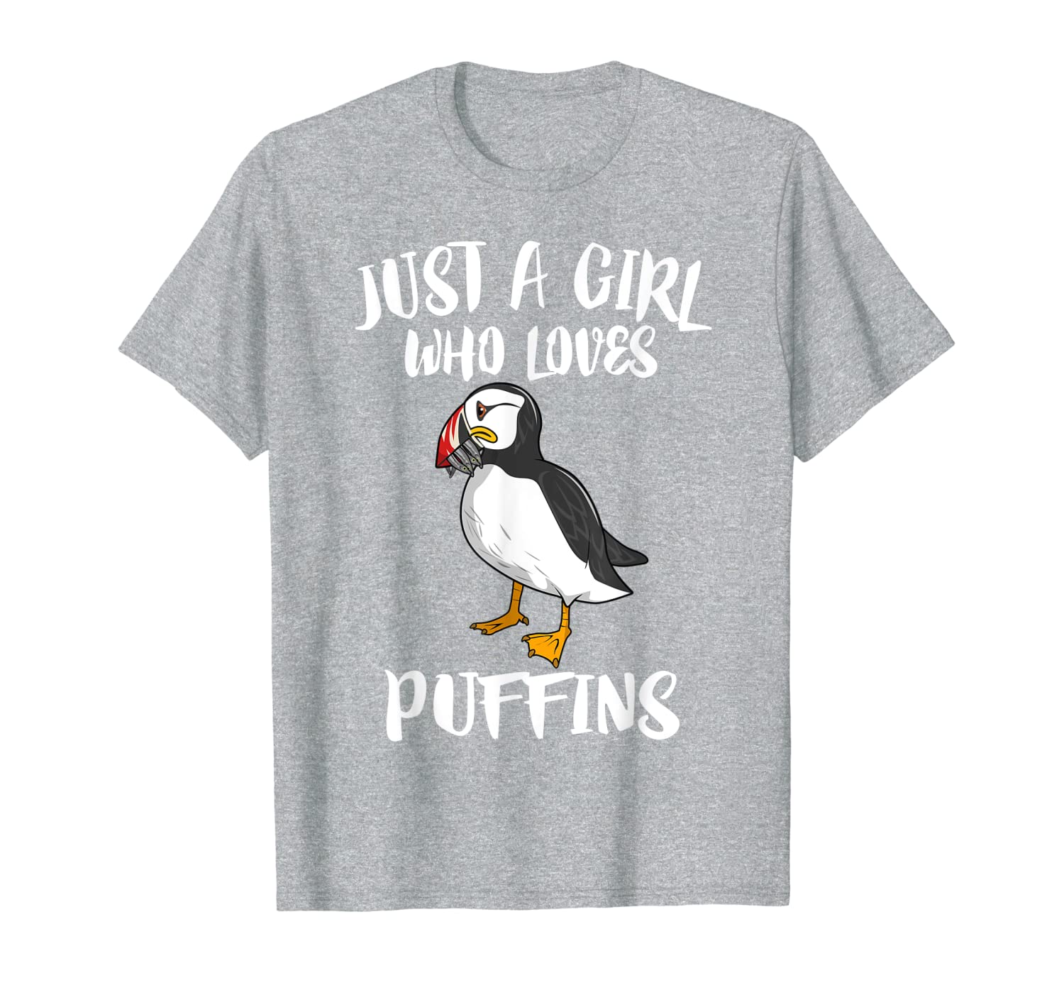 

just a girl who loves puffins birds gift t-shirt, White;black