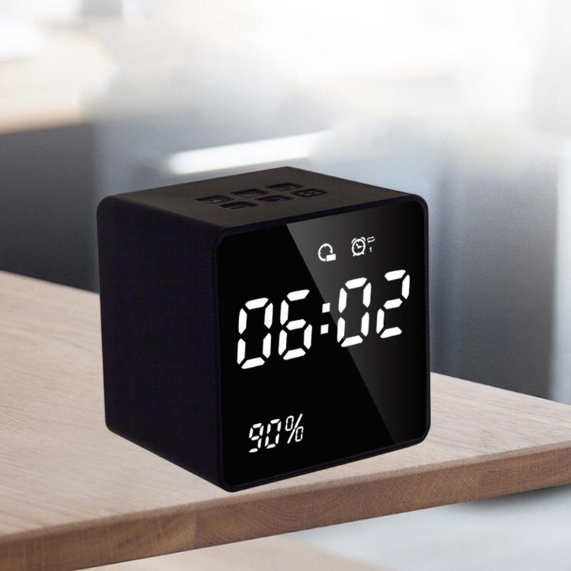 

Alarm Clock With FM Radio Bluetooth Speaker Wireless AUX TF USB Music Player Portable Speakers