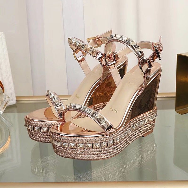 

Fashion High Heels Sandals Red Bottom For Women Sandals,Luxury Design Soles Shoes Sandale Du Slope heel Thick bottom Barefoot Women's Shoes