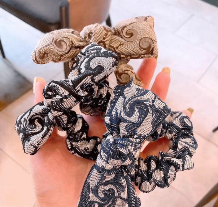 

2021 Fashion Women Letter Hair Rubber Band Bowknot Elastic HairRope Ponytail Holder Hairs Accessories Retro jewelry gift