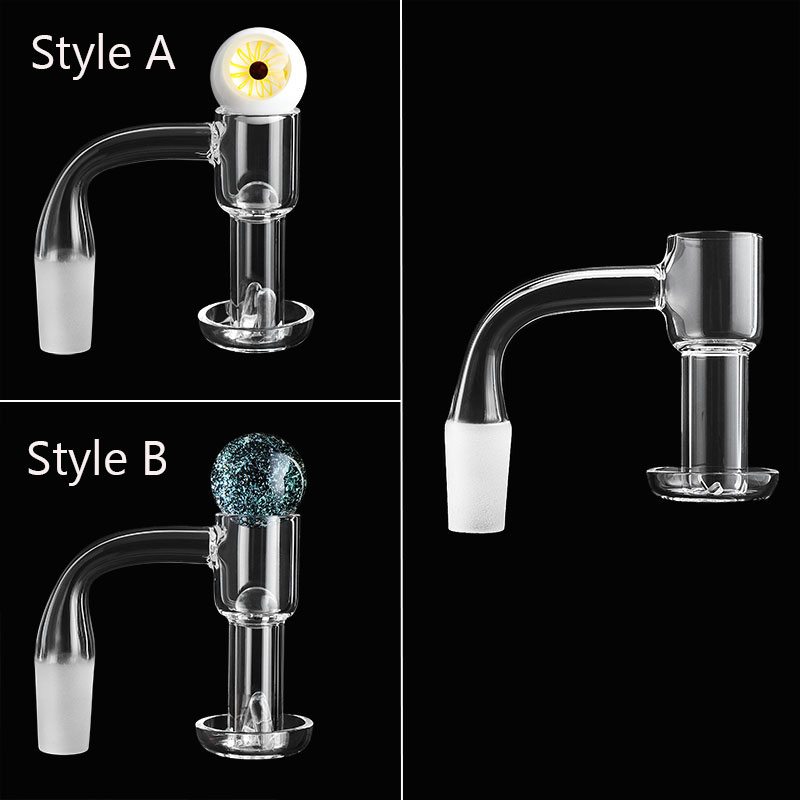 

2021 Two styles ( suit) Flat Top Terp Slurper Smoking Quartz Banger 2mm Wall With 22mm Glass Marble 10mm Pearl And Pill 14mm 18mm Male Femal