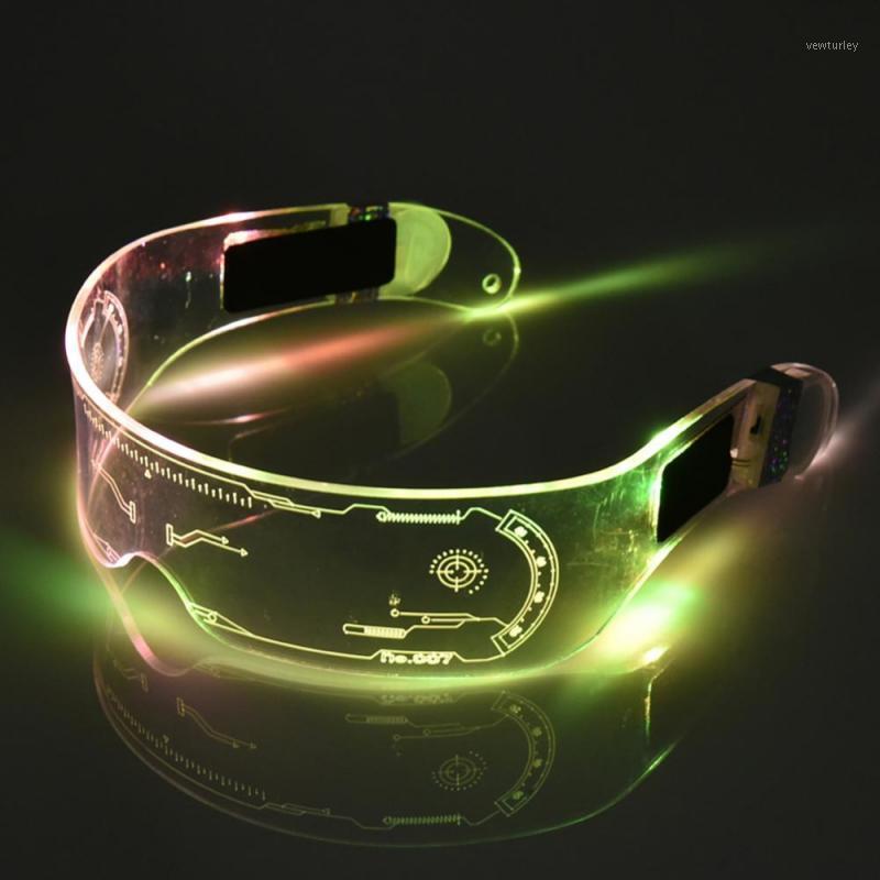 

Party Decoration LED Luminous Glasses Glass Colorful Light Up Visor Neon Rave Clubbing Goggles Glow Supplies