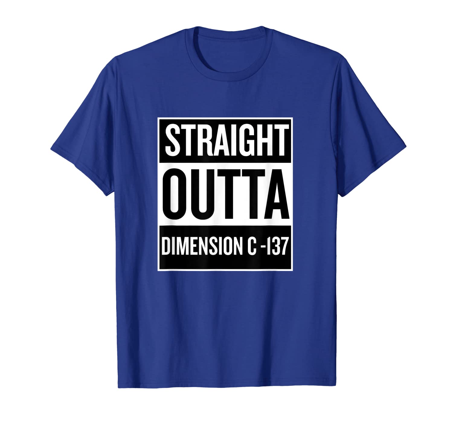 

straight outta dimension c 137 funny ironic cool t shirt, White;black