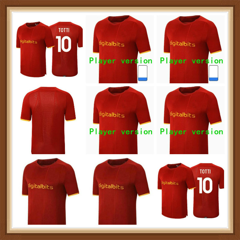 

Player version 2021 soccer jersey DE ROSSI DZEKO ZANIOLO TOTTI jerseys 21 22 PEROTTI football shirts 2022 Men Uniform, Black;yellow