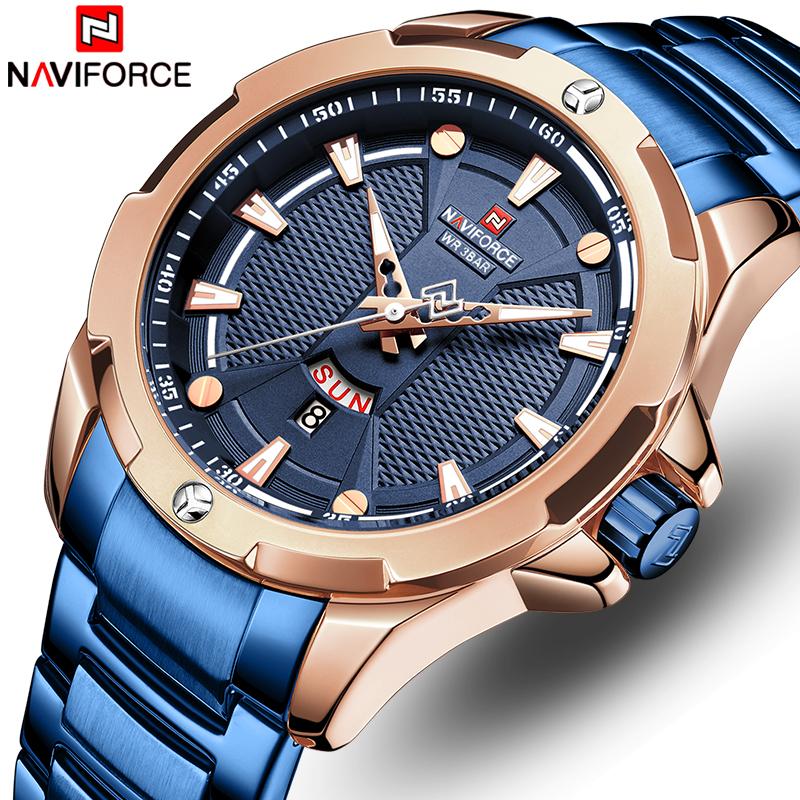

Wristwatches NAVIFORCE Men Watch Top Fashion Quartz Mens Watches Waterproof Sports Male Military Wrist Relogio Masculino, Silver black