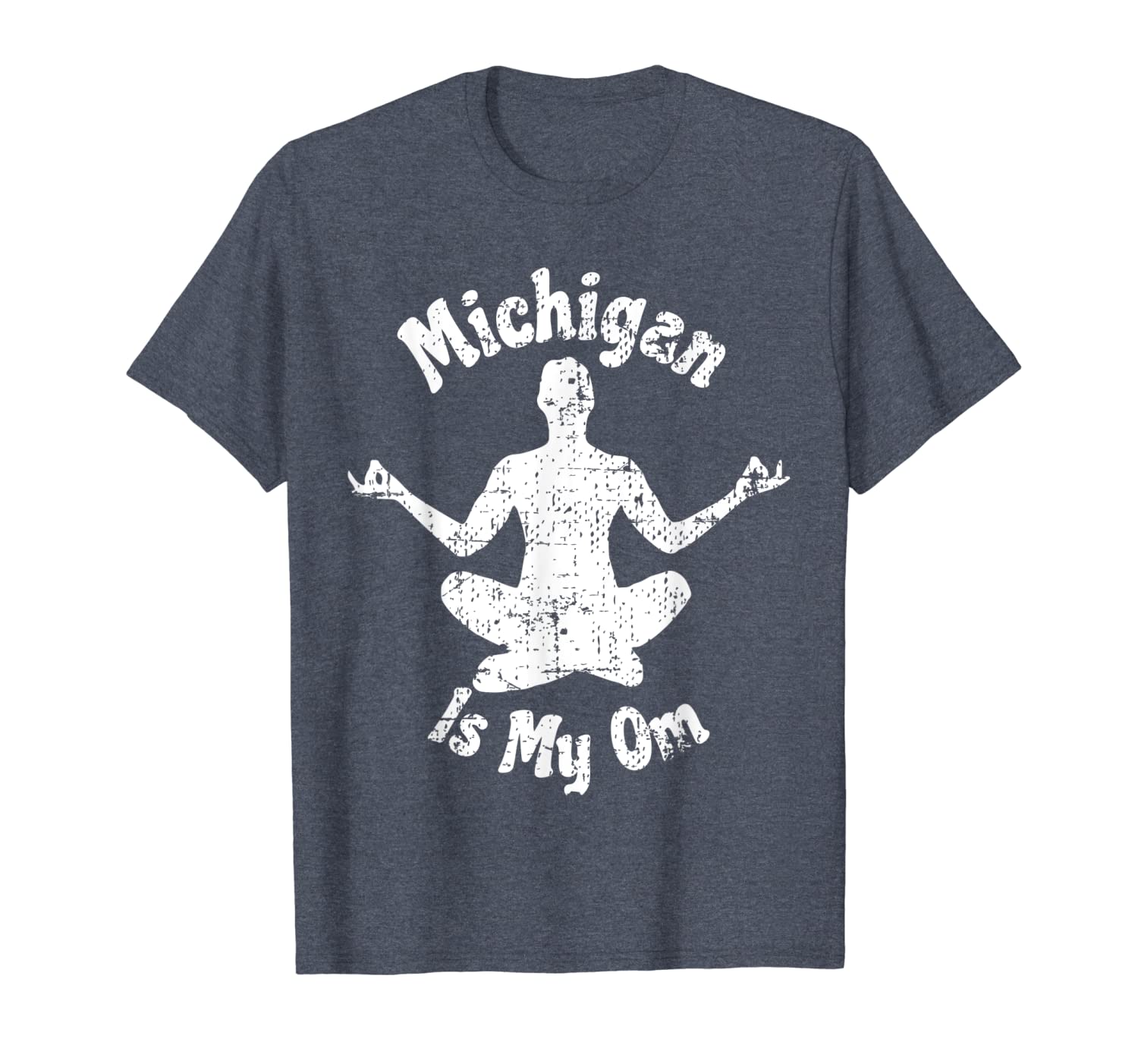 

michigan is my om yoga t- shirt, White;black