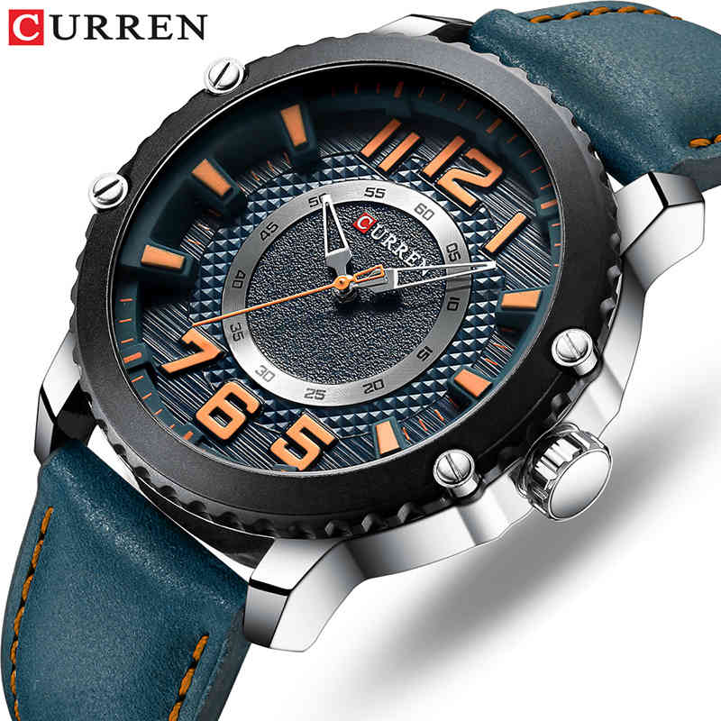

Curren Watch Men Top Brand Luxury Fashion Quartz Mens Watch Leather Waterproof Sport Wristwatch Male Clock Relogio Masculino 210517, Black
