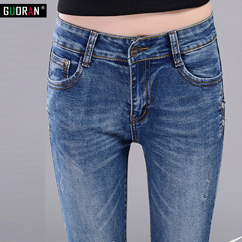 

women pants high waist jeans denim cotton slim tight designer blue jeans pencil pants women skinny stretch trousers 210519, Dark blue