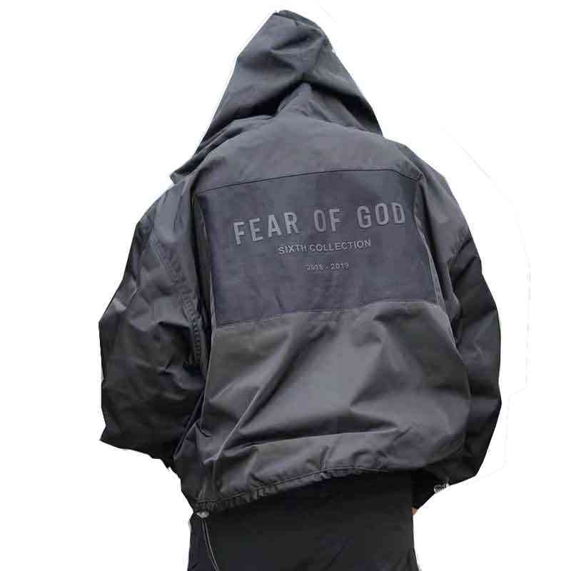 

2022 new HOT Selling High Street Feel of God Season 6 Main Line Hooded Jacket Fog Back Zipper Jacket Men's, Black