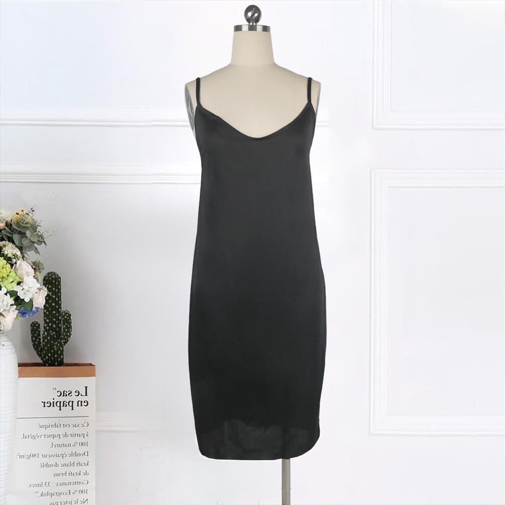 

plus size spaghetti strap women dress inner home bottoming camisole tank long dresses female summer sundress black wear, Black;gray