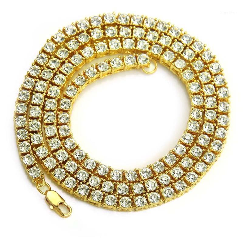 

Tennis Chain Necklace Iced Out Cubic Zirconia Alloy Choker Hip Hop Jewelry Men Women Gold Silver Color 5mm 1 Row Chains