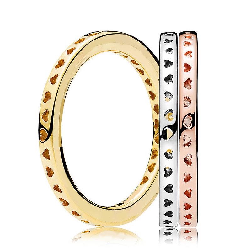 

Cluster Rings Authentic 925 Sterling Silver Ring Signature Hearts Compatible For Women Wedding Engagement Gift Jewelry