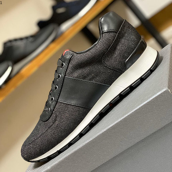 

Prad 2021TOP Sneakers Red Gypsophila Triple Black Fashion Flat Casual Shoes Speed Trainer Runner sport MJB0004