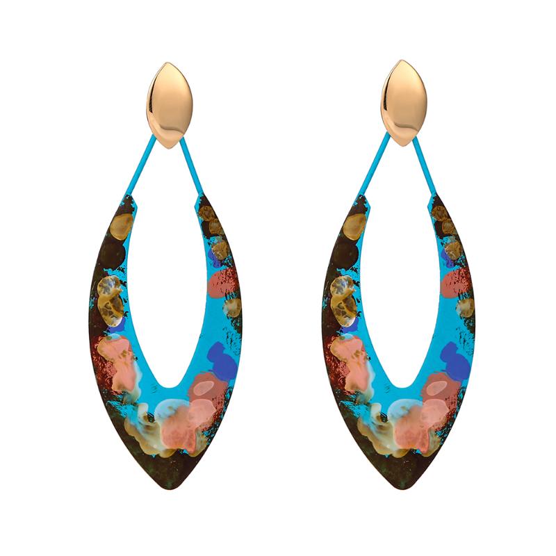 

Dangle & Chandelier Fashion Exaggeration Graffiti Style Earring Women's Vintage Individuality Handmade Hollow Water Drop Earrings