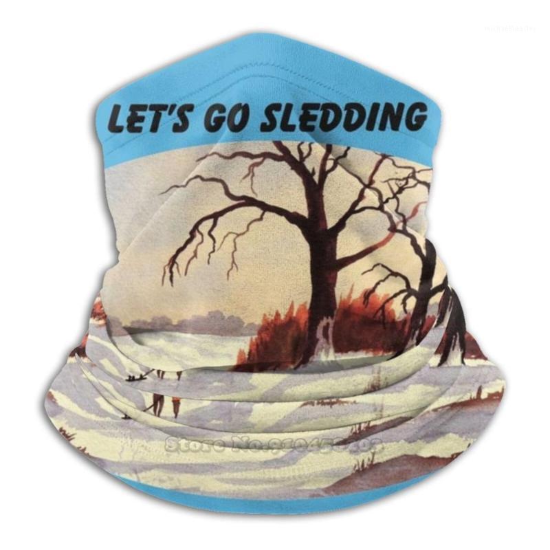 

Scarves Let's Go Sledding Scarf Bandana Headband Outdoor Climbing Warmer Face Mask Winter Sled Tobogganing Games Snow