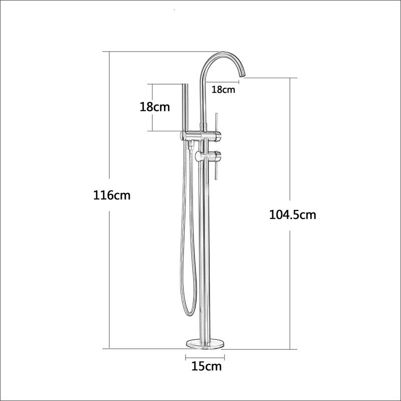 Bathroom Shower Heads Brushed Gold Bathtub Floor Stand Faucet Mixer Single Handle Tap 360 Rotation Spout with Abs Handshower Bath-image-728465107