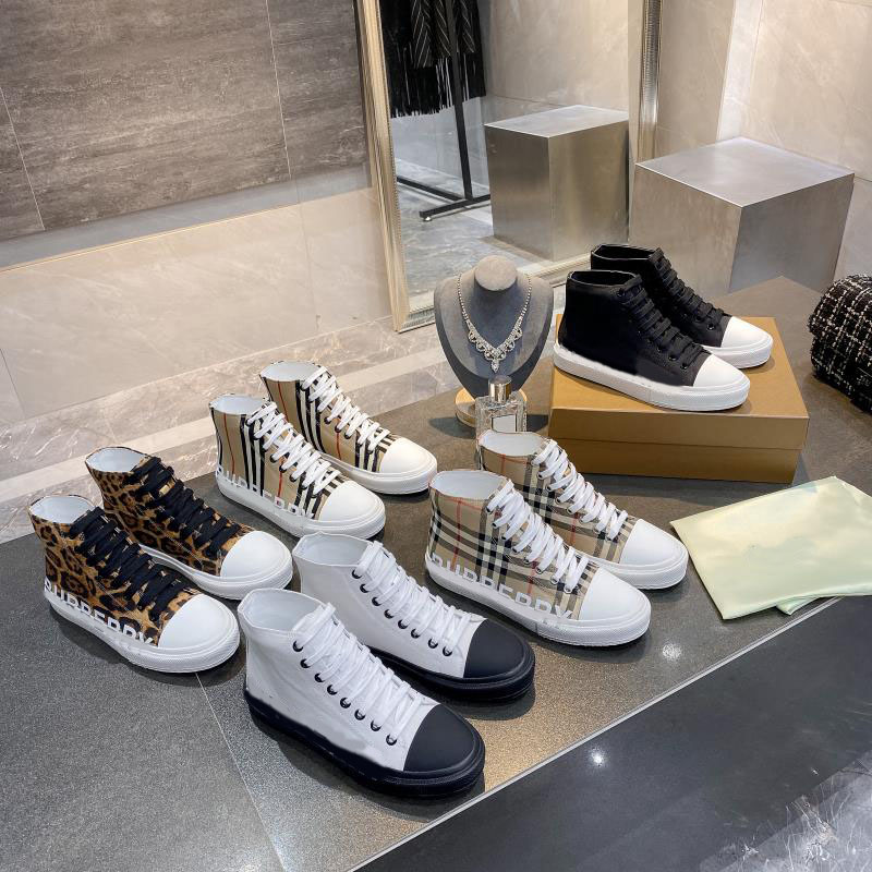 

Luxury Designer 2021 Vintage shoes Logo Print Check Cotton Sneakers men women casual shoes canvas shoe, Black
