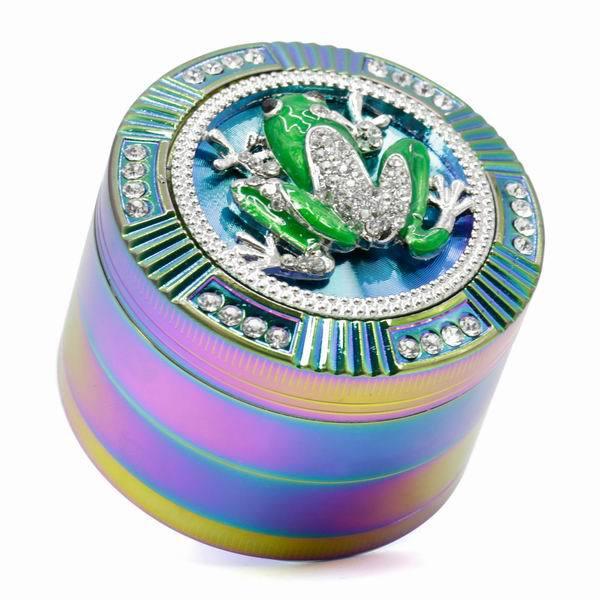 

Smoking Zinc Alloy Rainbow Grinder 4 Layers Iceblue 63mm Diameter Grinders Skull Frog Spider Shape Herb Tobacco Crush