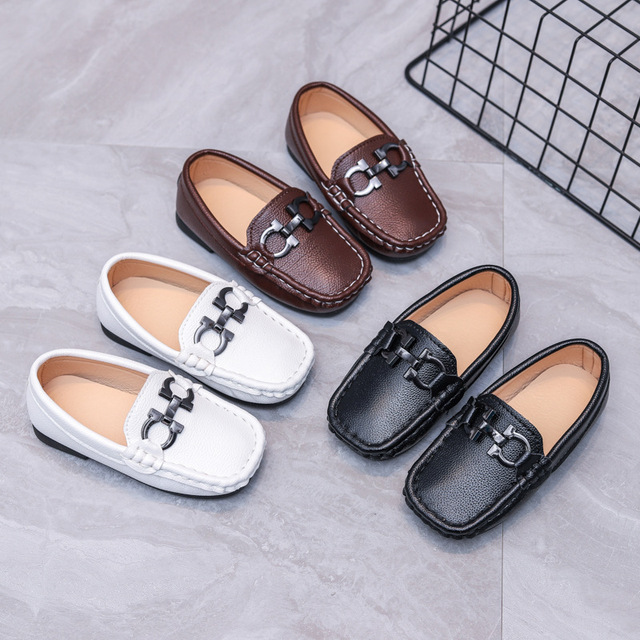 

Boys Loafers Kids Spring Autumn Slip on Formal Dress Shoes Child Low-Top Boat Shoes Back to School Casual Shoes, Black;red