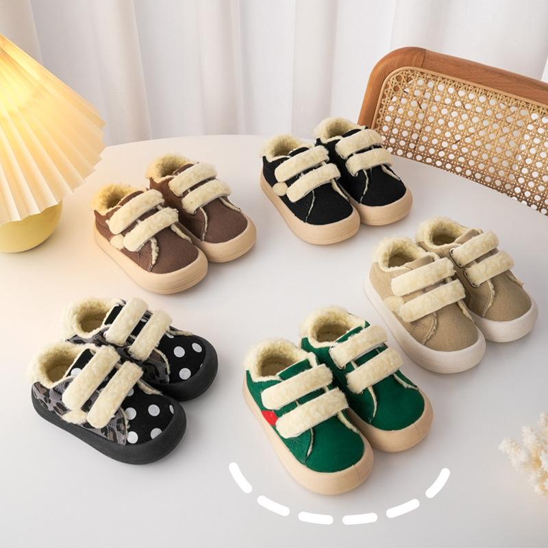 

Athletic & Outdoor 2021 Children's Shoes Boys Girls Casual Lambs Wool Winter Warm Fleece Thick Wear-resisting Soft Bottom Sneakers No, Brown