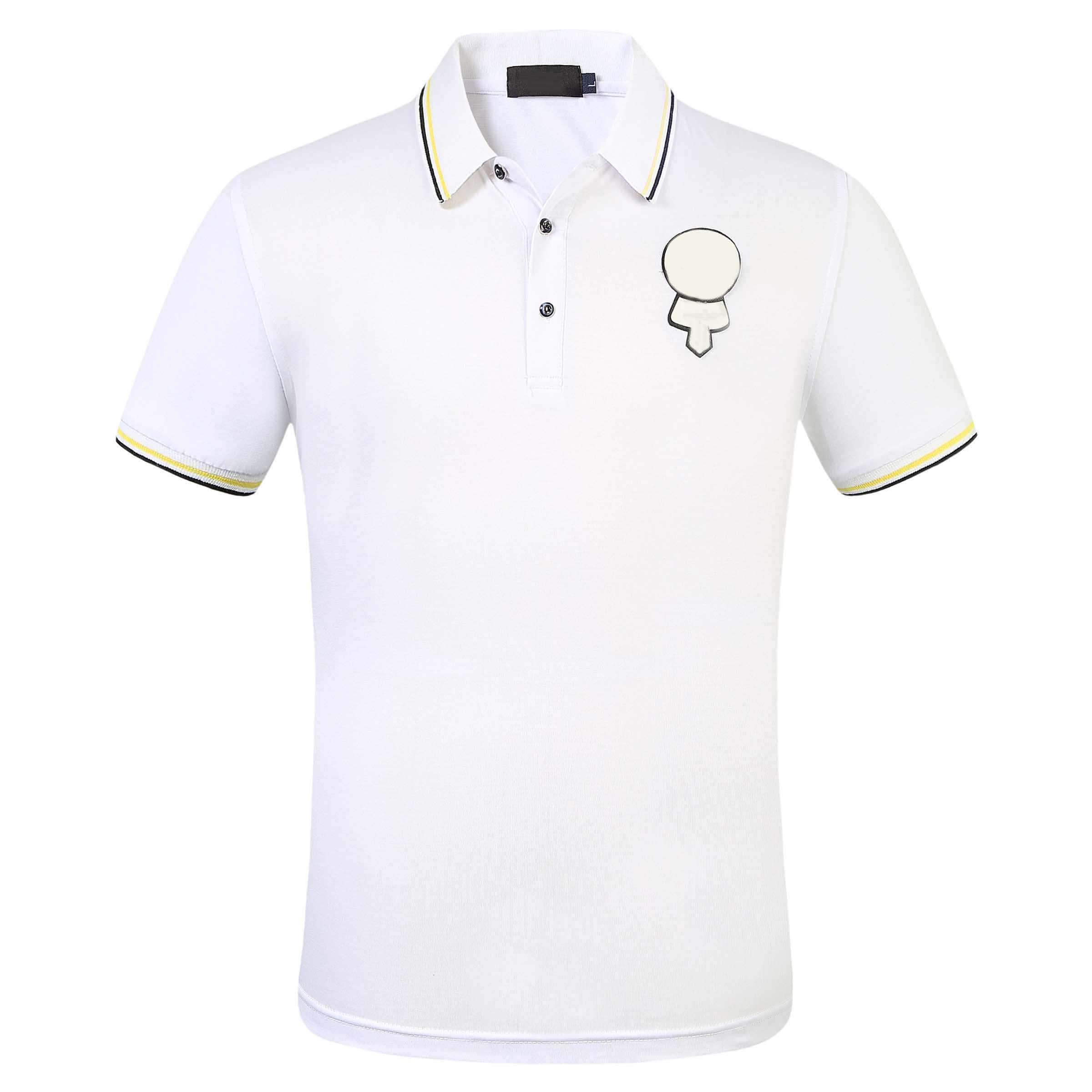 

mens polos classic fashion popular t shirts Lapel red rubber letters lettering embroidery Comfortable high-quality material tees, White;black