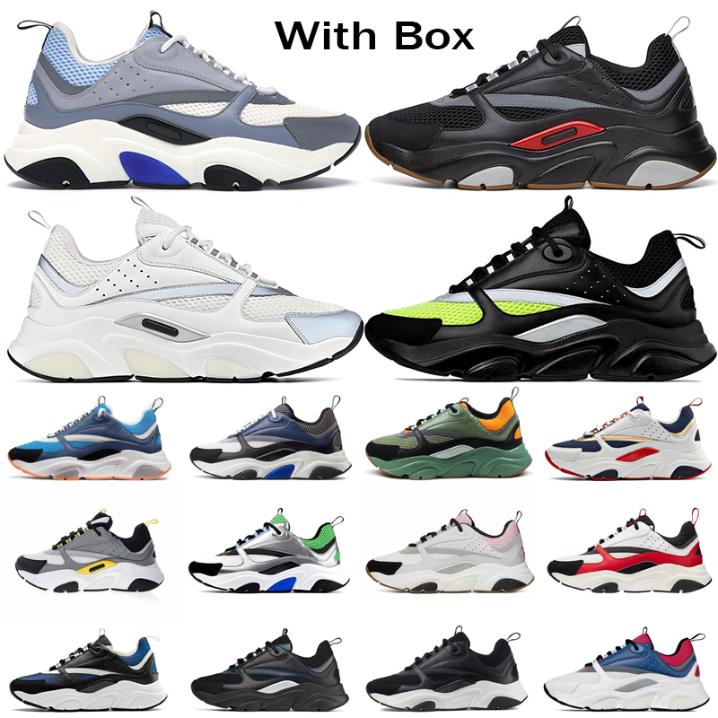 

2021 Designer B22 Running shoe Sneaker White Leather Calfskin Sneakers Top Technical Knit Women Platform Blue Grey Casual shoes, 18