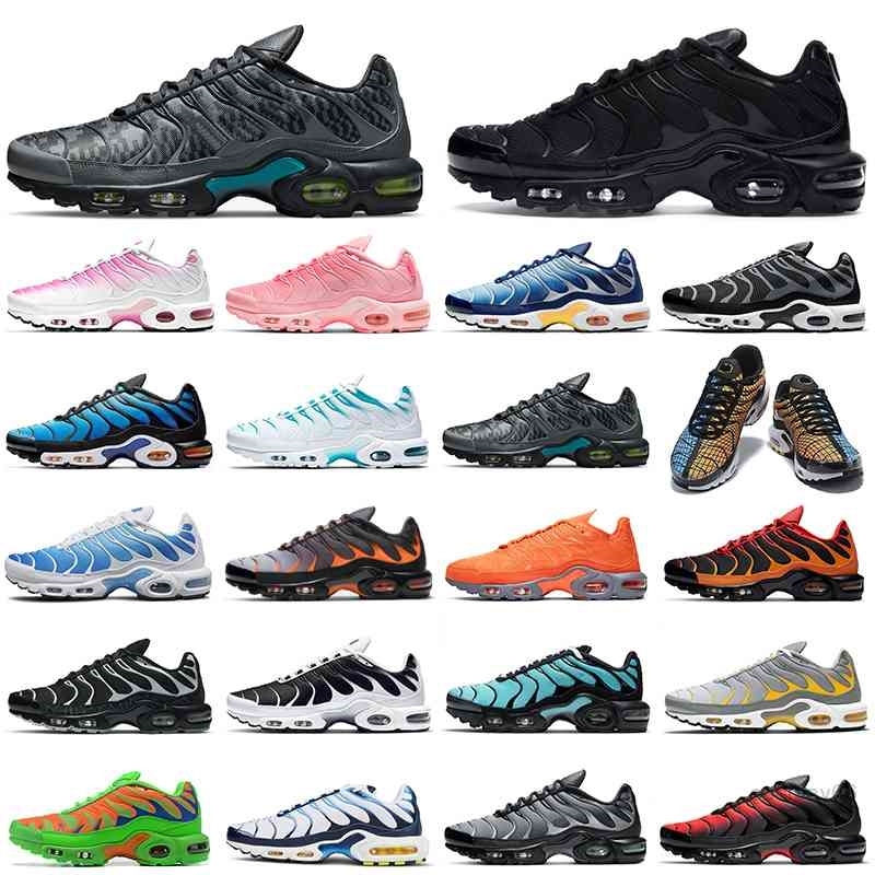 

2021 Tn Plus Running Shoes Men Women Spider Web Digital Camo Greedy Oreo Tns Womens Mens Trainers Outdoor Sports Sneakers, 36-46 triple white