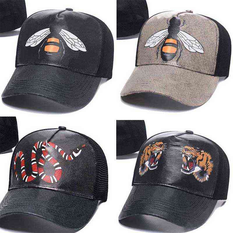 

Designer Mens Baseball Caps woman Brand Tiger Head Hats bee snake Embroidered bone Men Women casquette Sun Hat gorras Sports mesh, Type1 black bee